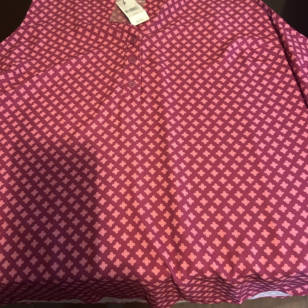 Lane Bryant Magenta and Pink Floral Top